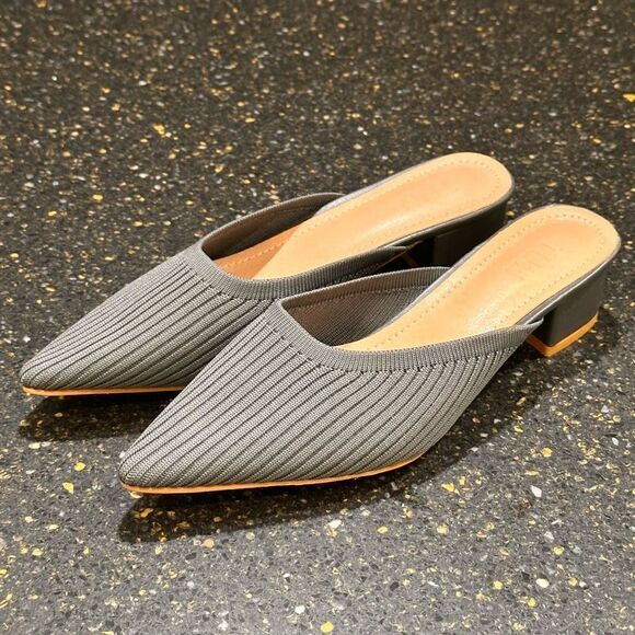 Tijn Helka Pointed Toe Mules | Grey - Picture 1 of 6